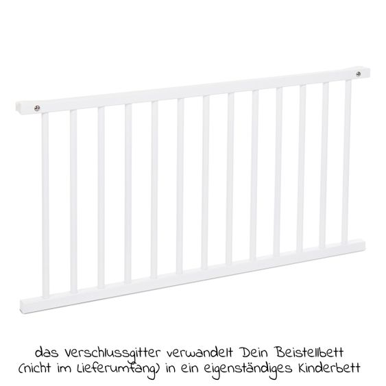 Babybay Locking rail for XXL box spring bed - for use with children's bed - white lacquered