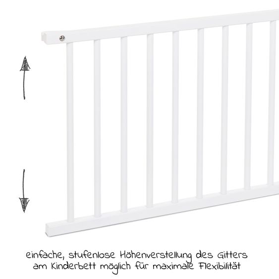 Babybay Locking rail for XXL box spring bed - for use with children's bed - white lacquered