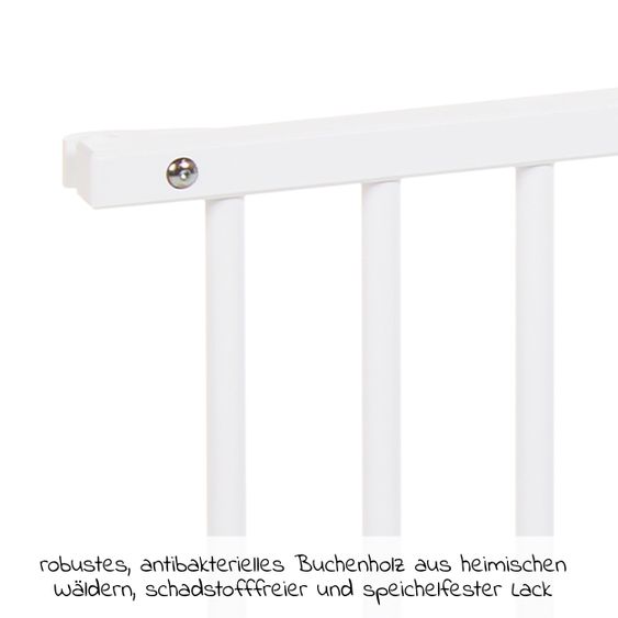 Babybay Locking rail for XXL box spring bed - for use with children's bed - white lacquered