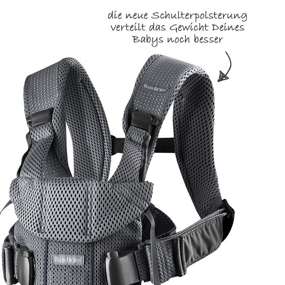 BabyBjörn Babytrage One Air Mesh Neue Version - Anthrazitgrau