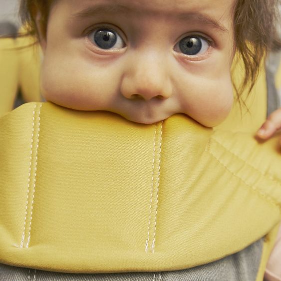 BabyBjörn Babytrage One Cotton Mix Baby Power - Grau Gelb