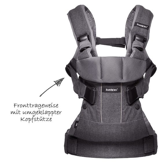 BabyBjörn Babytrage One Cotton Mix Ergonomic Edition - Jeansgrau Dunkelgrau