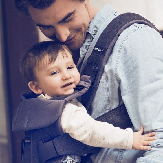 BabyBjörn Babytrage One Cotton Mix Ergonomic Edition - Jeansgrau Dunkelgrau