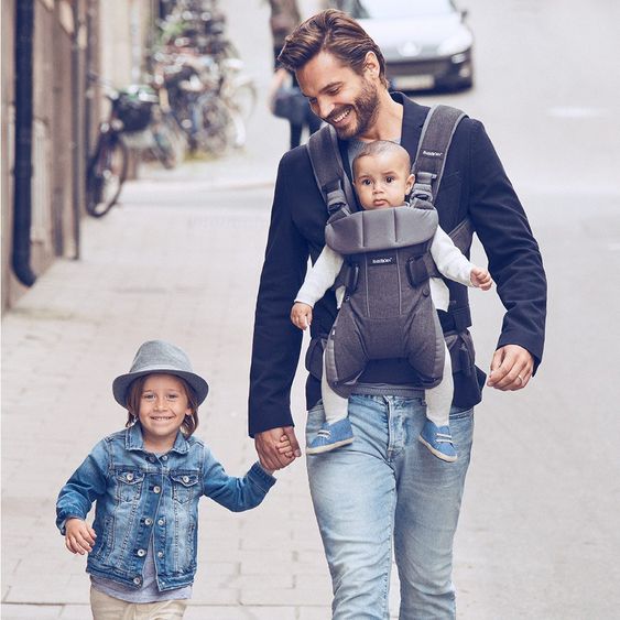 BabyBjörn Babytrage One Cotton Mix Ergonomic Edition - Jeansgrau Dunkelgrau
