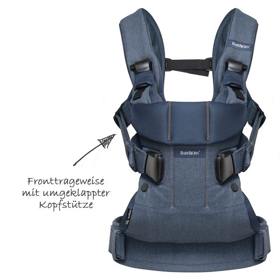 BabyBjörn Babytrage One Cotton Mix Ergonomic - Jeans - Mitternachtsblau