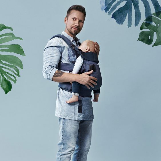 BabyBjörn Babytrage One Cotton Mix Ergonomic - Jeans - Mitternachtsblau