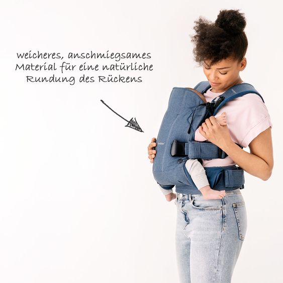 BabyBjörn Babytrage One Cotton Mix Neue Version - Classic Jeans Mitternachtsblau
