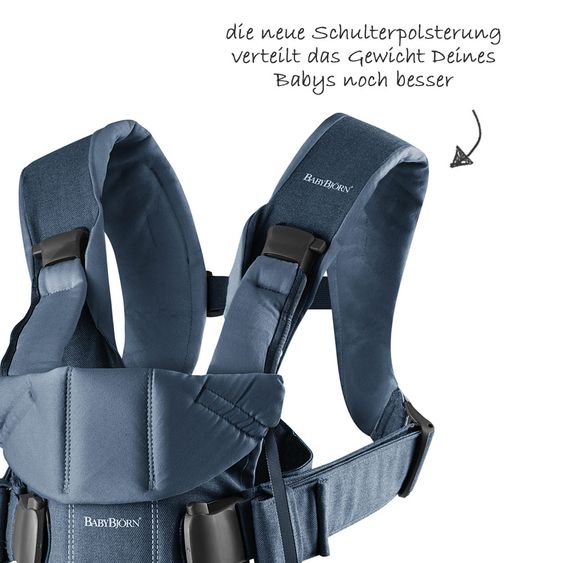 BabyBjörn Babytrage One Cotton Mix Neue Version - Classic Jeans Mitternachtsblau