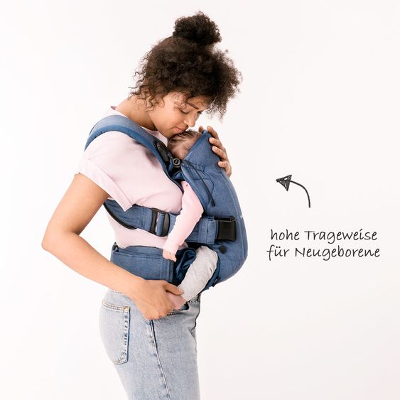BabyBjörn Babytrage One Cotton Mix Neue Version - Classic Jeans Mitternachtsblau