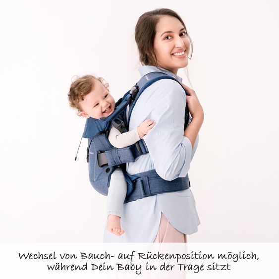 BabyBjörn Babytrage One Cotton Mix Neue Version - Classic Jeans Mitternachtsblau