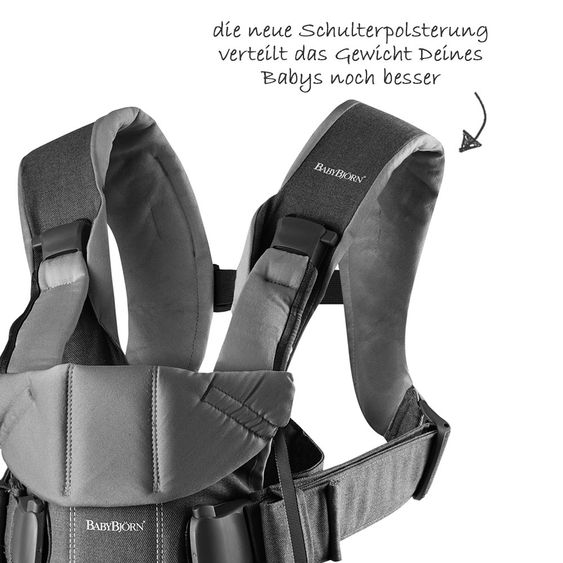 BabyBjörn Babytrage One Cotton Mix Neue Version - Dunkelgrau