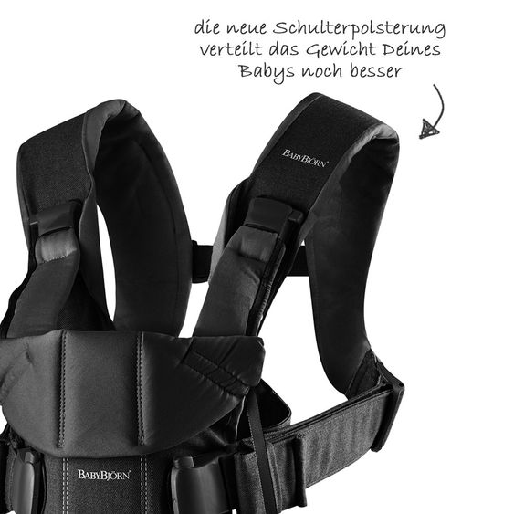 BabyBjörn Babytrage One Cotton Mix Neue Version - Schwarz