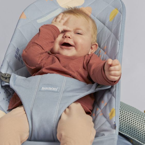 BabyBjörn Babywippe Bliss Cotton Baby Power - Konfetti Blau