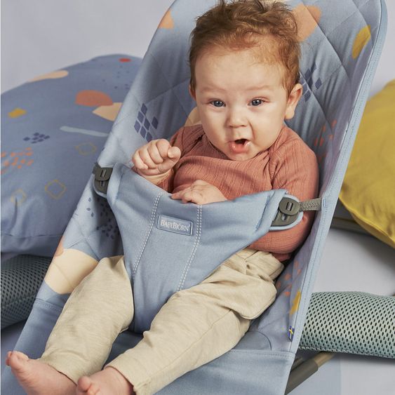 BabyBjörn Babywippe Bliss Cotton Baby Power - Konfetti Blau
