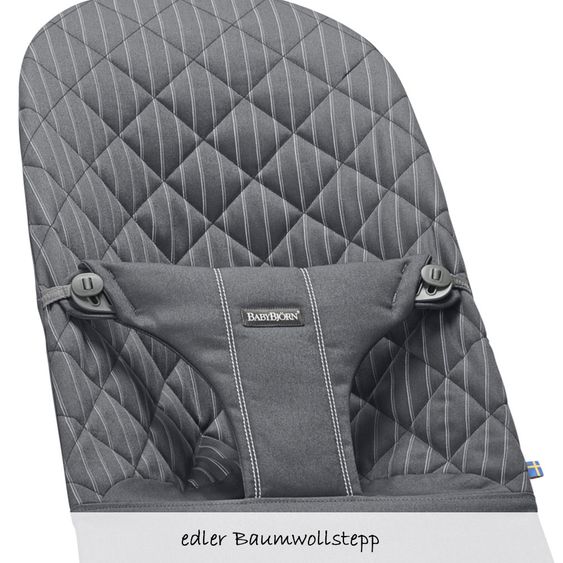 BabyBjörn Babywippe Bliss Cotton - Nadelstreifen - Grau