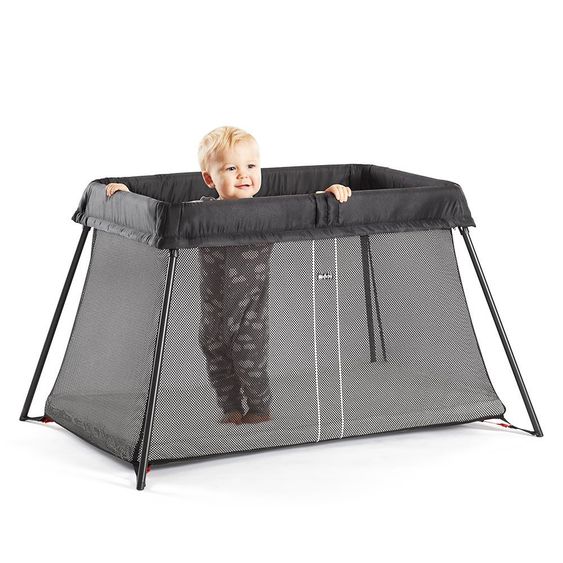 BabyBjörn Set Reisebett Light + Spannbetttuch - Schwarz