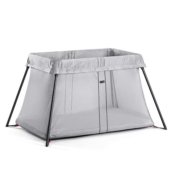BabyBjörn Set Reisebett Light + Spannbetttuch - Silber