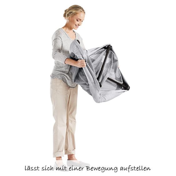 BabyBjörn Set Reisebett Light + Spannbetttuch - Silber