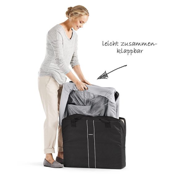 BabyBjörn Set Reisebett Light + Spannbetttuch - Silber