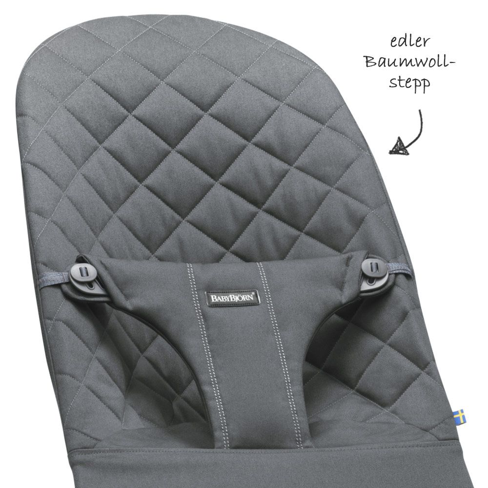 BabyBjörn Sitzbezug Bliss Cotton - Anthrazit