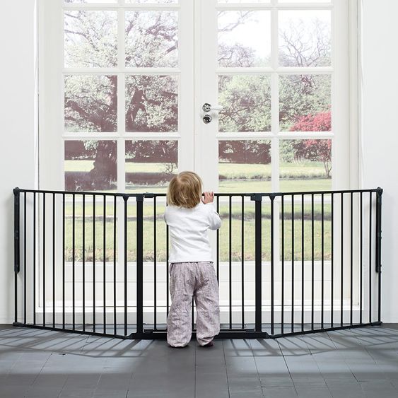 BabyDan Flexibles Schutzgitter Flex L 90 - 225 cm - Schwarz