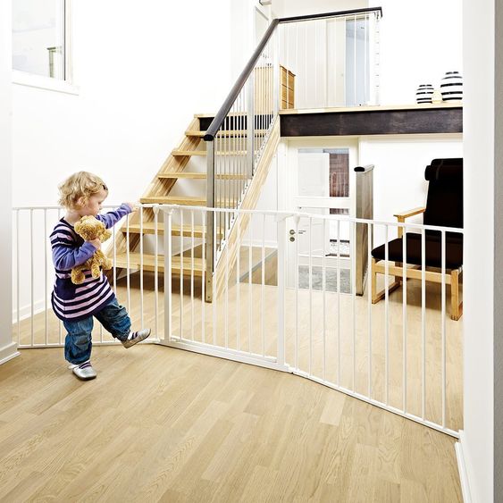 BabyDan Flexibles Schutzgitter Flex L 90 - 225 cm - Weiß