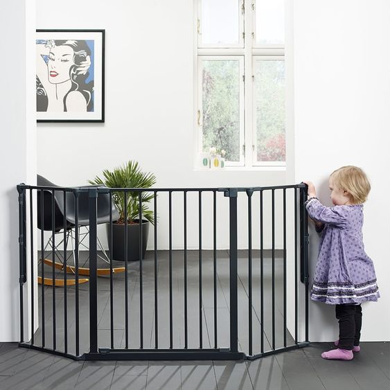 BabyDan Flexibles Schutzgitter Flex M 90 - 146 cm - Schwarz