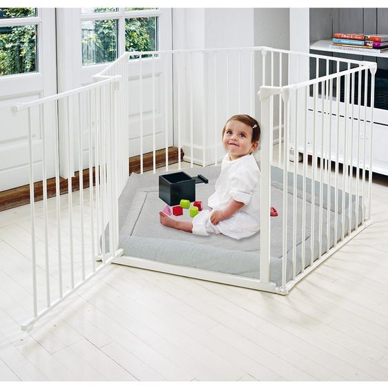 BabyDan Playpen & Safety Gate 2 in 1 Park a Kid - White