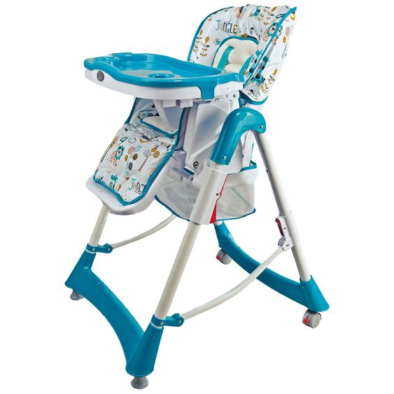 Babygo Hochstuhl Tower Jungle - Turquoise