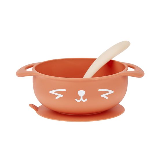 Babymoov 2 pcs Silicone Eating Set Bowl with Suction Base + Spoon - Tast'ISY - Fox