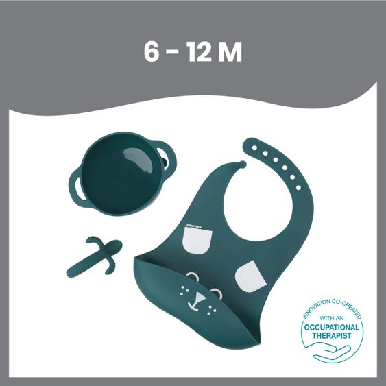 Babymoov Set di pettorine in silicone a 3 pezzi First'ISY - Cane