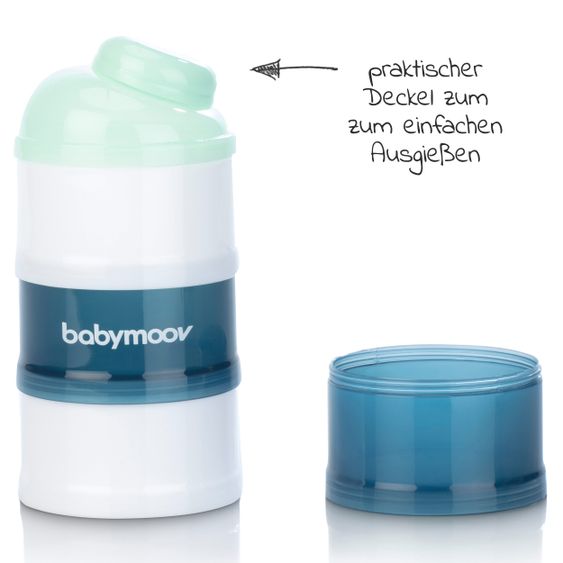 Babymoov Babyflaschenzubereiter Milky Now + Gratis Milchpulverportionierer - Arctic Blue