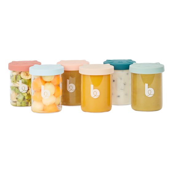 Babymoov Nutribaby, macchina per la pappa in vetro + contenitore GRATUITO Confezione da 6 ciotole ISY in vetro - Green Forest