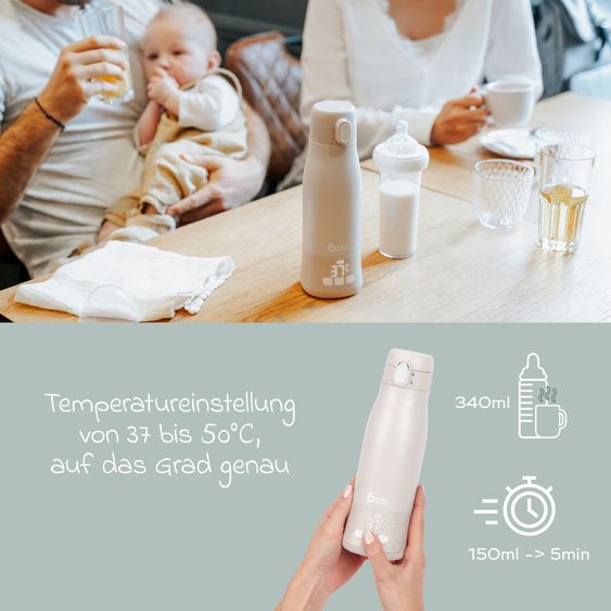 Babymoov Flaschenwärmer für unterwegs Moov & Feed - Mineral Beige