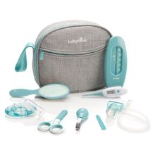 Kulturtasche mit Pflegeutensilien - Smokey Aqua