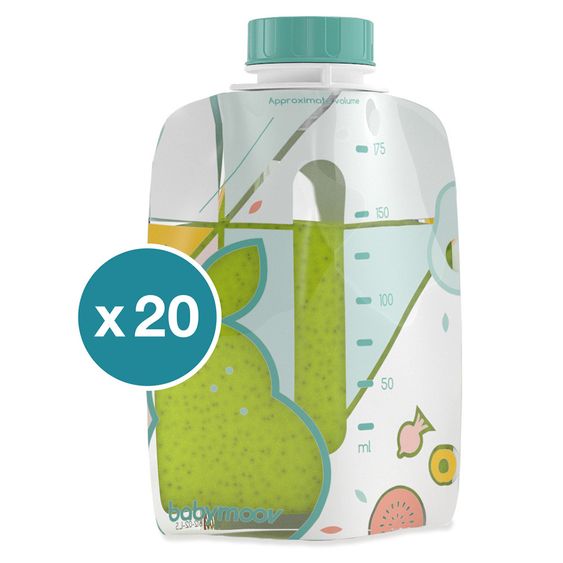 Babymoov Quetschbeutel 20er Pack Foodii 175 ml - wiederbefüllbar