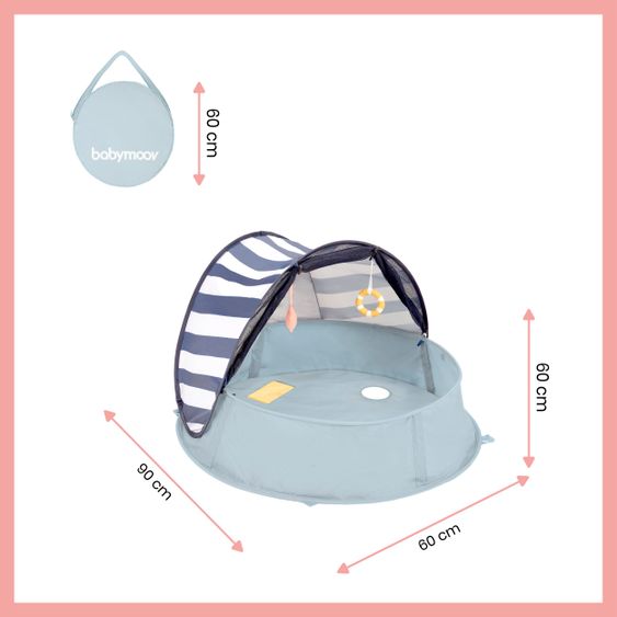 Babymoov Play tent & travel cot & paddling pool 3in1 Aquani - Marinière