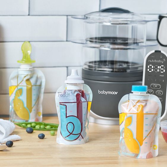 Babymoov Starter-Set Quetschbeutel Foodii - zum Füttern von Babybrei