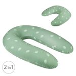 Stillkissen 2 in 1 B-Love - mit Mikroperlen-Füllung inkl. 2 Organic-Bezügen - Wind Green
