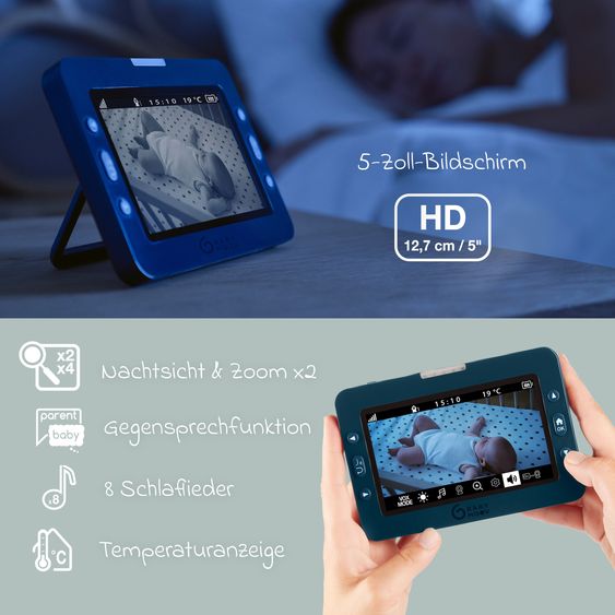 Babymoov Video-Babyphone Yoo Master Plus mit 360° Kamera & 5 Zoll HD-Bildschirm