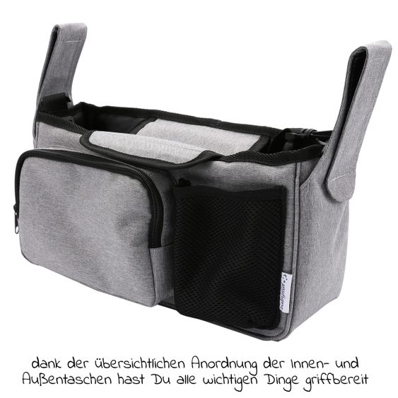 Babyruf Kinderwagen-Organizer BO 200 mit Schultergurt - Grey