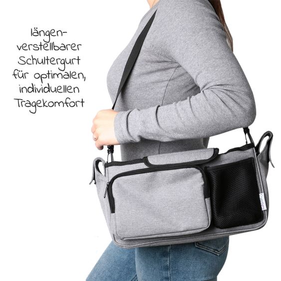 Babyruf Kinderwagen-Organizer BO 200 mit Schultergurt - Grey