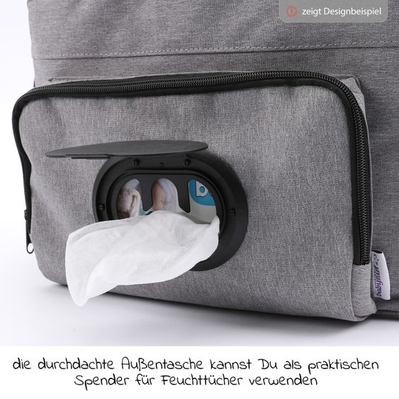 Babyruf Kinderwagen-Organizer BO 300 mit Schultergurt & Wickelunterlage - Grey