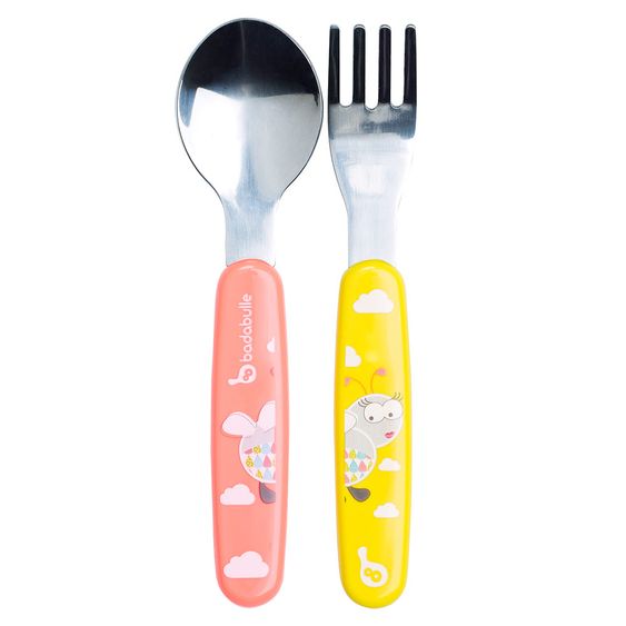 Badabulle 2 piece cutlery set - bee