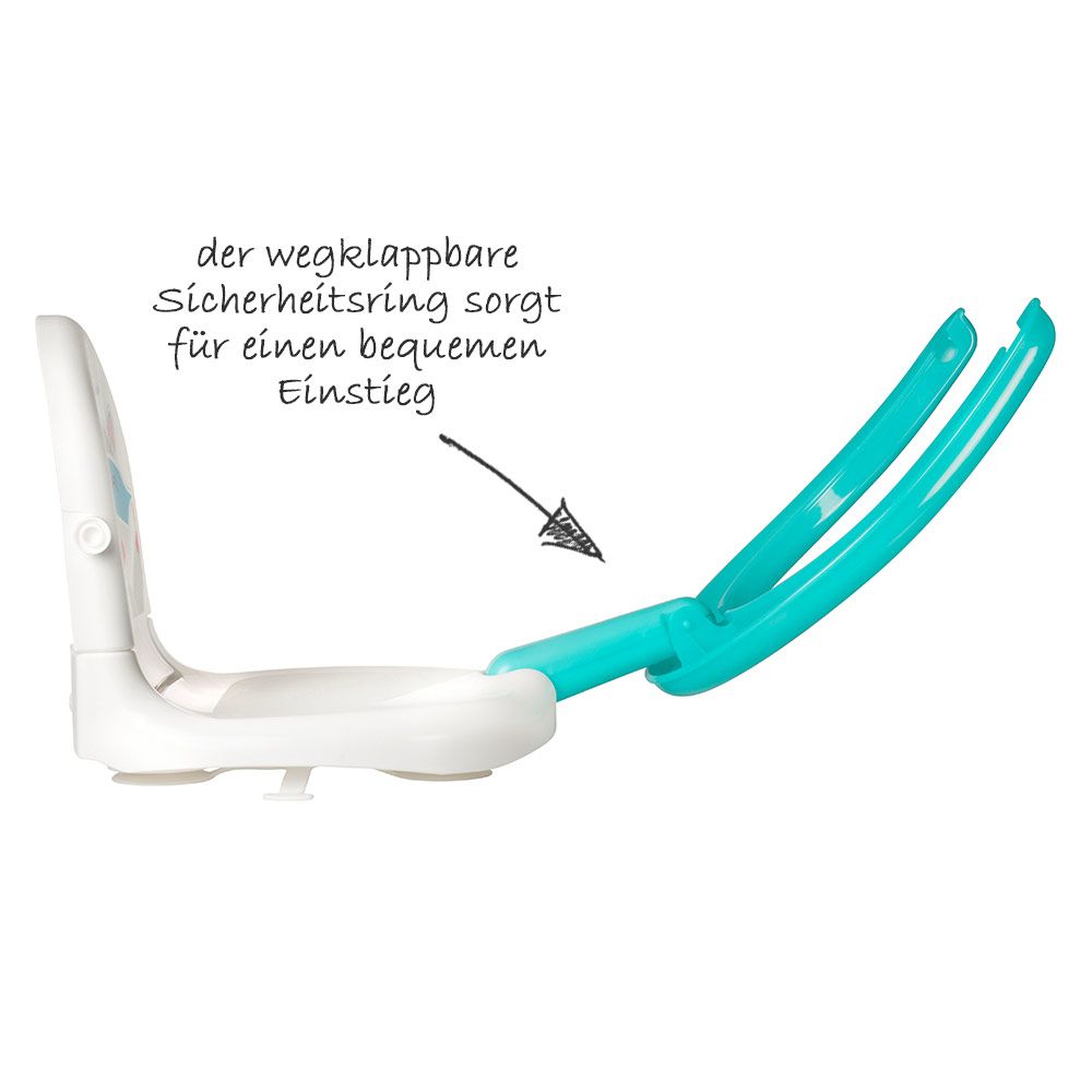 Badabulle Baby-Badesitz faltbar - Waschbär - Weiß Blau