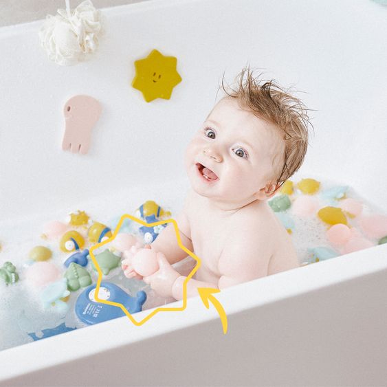 Badabulle Bath splash figures 10-pack Rigolo Splash incl. storage bag
