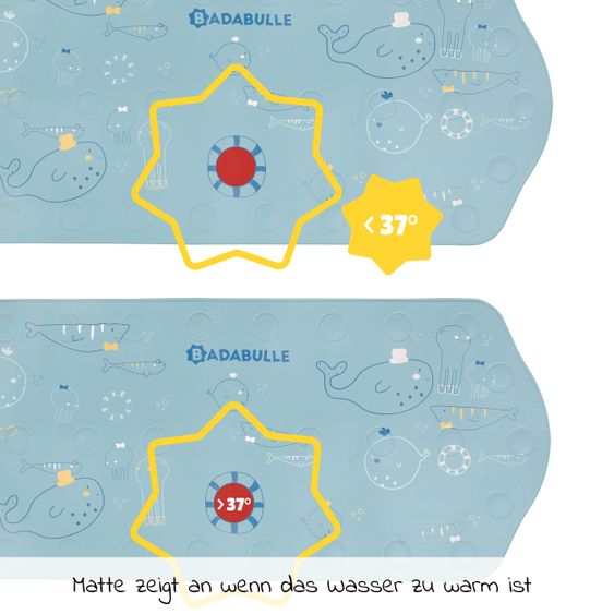 Badabulle Badewannen-Matte XXL mit Thermometer - Ocean