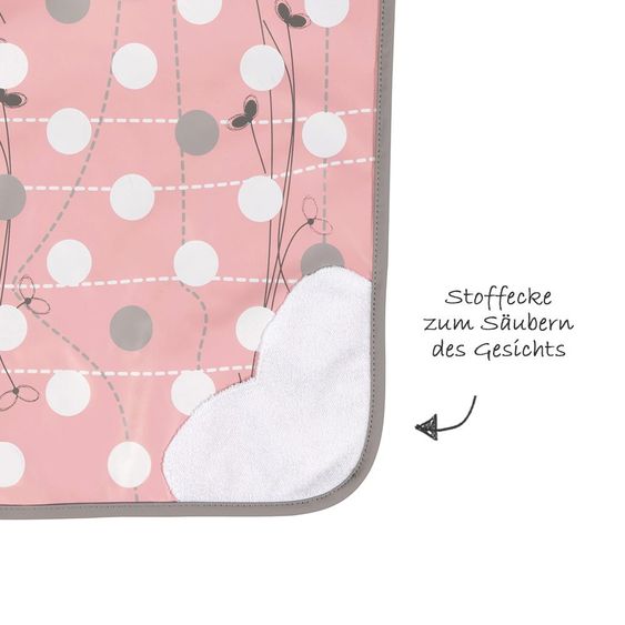 Badabulle Giant bib with snaps - Spring - Pink