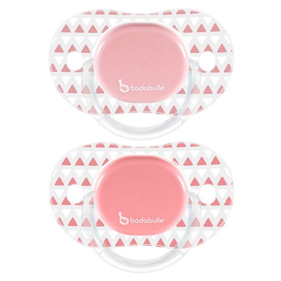Badabulle Schnuller 2er Pack Silikon 0-6 M - Aztec - Rosa