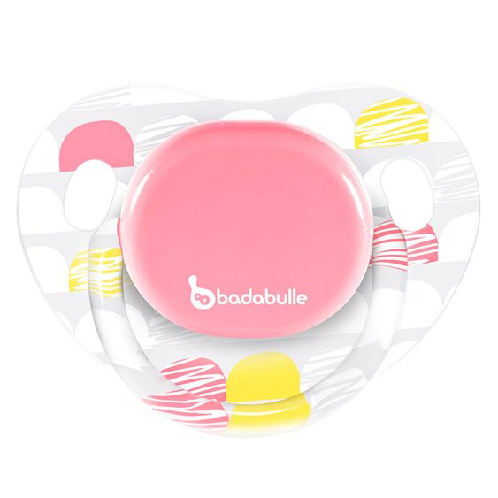 Badabulle Schnuller 2er Pack Silikon 0-6 M - Drawing Lines - Rosa